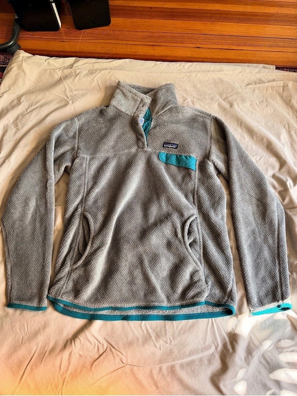 Patagonia Women's Re-Tool Snap-T Pullover Gray & Blue XL